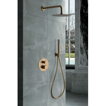 CONJUNTO DUCHA TERMOSTATICO EMPOTRADO LINE ORO CE