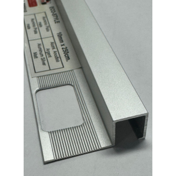 PERFIL ESQUINA ALUM ANODIZ PLATA MATE 12MM.X 2,50M