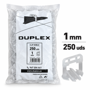 DUPLEX CLIP DOBLE 1 MM (250 UDS)