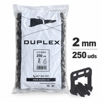 DUPLEX CLIP DOBLE 2 MM (250 UDS)