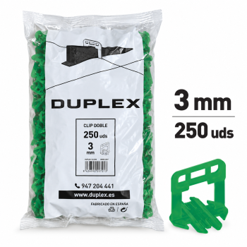 DUPLEX CLIP DOBLE 3 MM (250 UDS)